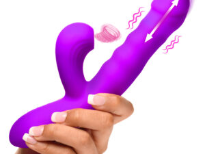 Thrusting and Sucking Silicone Rabbit Vibrator