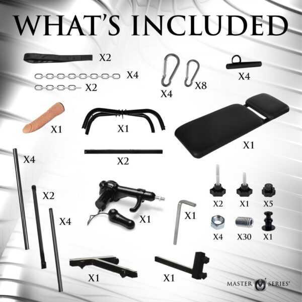 Throne Deluxe Adjustable Sling with Sex Machine - parts list